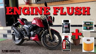 HOW TO ENGINE FLUSH IN ANY BIKE  MOTORCYCLE   FULL DETAIL VIDEO  LIQUI MOLY 80ML  ABRO OIL [upl. by Klemens409]