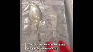 🧽Satisfying cleaning silverware [upl. by Ahsinyt]