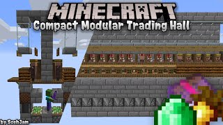 Tiny Double Modular Trading Hall with Zombification  Minecraft 118 [upl. by Thinia]