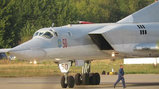 Tupolev Tu22M3 quotBackfirequot frontline bomber startup afterburner and thunderous takeoff [upl. by Anadal254]