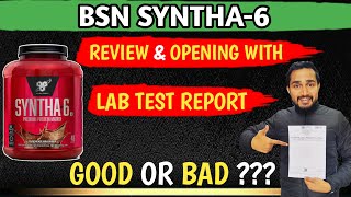 Bsn syntha6 review amp opening with lab test report  bsn syntha 6 lab test report  size gaining [upl. by Nezam622]