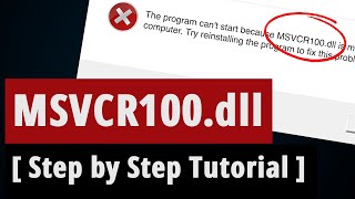 SOLVED Msvcr100dll Missing Error Fix  Step by Step Tutorial [upl. by Carissa]