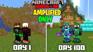 We Survived 100 Days In Amplified World In Minecraft Hardcore  Duo 100 Days [upl. by Xila]