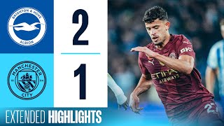 EXTENDED HIGHLIGHTS  Brighton 21 Man City  Haaland scores in City defeat [upl. by Etteinotna]