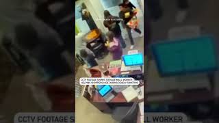 CCTV footage shows teenage mall worker helping shoppers hide during deadly shooting [upl. by Edlitam279]