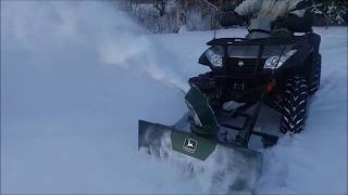 Snöröjning med ATV snöslunga hemmabygge [upl. by Kaliope]