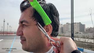 💈HAIRCUT TUTORIAL  HOW TO CUT MENS HAIR WITH SCISSORS AND COMB [upl. by Aratehs]