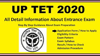 UP TET 2020  Notification Application Dates Eligibility Admit Card Pattern [upl. by Marianne]