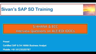 SAP ECC amp S4HANA Interview Questions on ALEEDI IDOCs  Sivans SAP SD Training [upl. by Ochs]