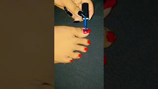 Easy and beautiful toe nail art nailart naildesigns nailtutorial toenails diy shorts [upl. by Kcirevam]