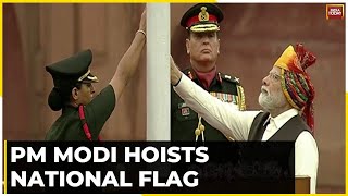 Prime Minister Narendra Modi Hoists The National Flag At The Red Fort In Delhi On Independence Day [upl. by Corsetti]