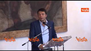 RENZI SCHERZA SOMMA DELLA SFORTUNA LA LEGGE DI MURPHY MI E TOCCATO LAVORARE IL 14 AGOSTO 140814 [upl. by Nim]