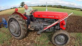 1959 Massey Ferguson 65 33 Litre 4Cyl Diesel Tractor 58 HP With Ransomes Plough [upl. by Annaliese]