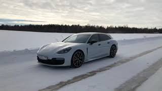 Porsche Panamera Turbo Sport Turismo  Exhaust Sound amp Snowy Day [upl. by Gassman]