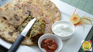 Palak Paneer Paratha  By Vahchef  vahrehvahcom [upl. by Ylrebnik688]