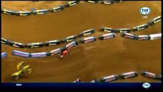 William Hahn Crash AMA Supercross 2014 St Louis [upl. by Orferd]