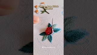 quick tutor cast on rose stitch 🪡⚘️ embroidery embroiderydesigns handmade handembroidery art [upl. by Brookner]