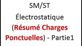 Électrostatique Résumé Charges Ponctuelles  Partie1 [upl. by Mastrianni]