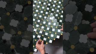 Indian Green amp Thassos Flower Marble Mosaic Tile mosaictilemarblemosaic tilebacksplash [upl. by Melinda]