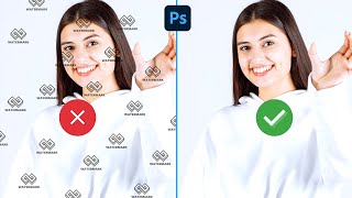 1min Tutorial Remove Watermarks in Photohop [upl. by Urbannai864]