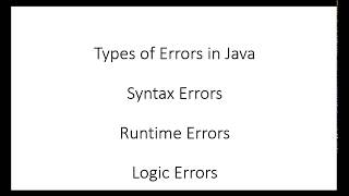 Types of Common Errors in Java programming Eclipse [upl. by Ettenil174]