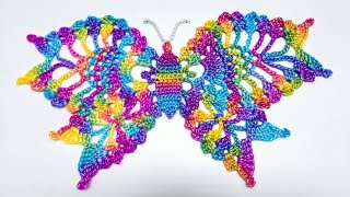 How To Crochet Beautiful Butterfly Doily Tutorial  Crochet [upl. by Cooperstein]