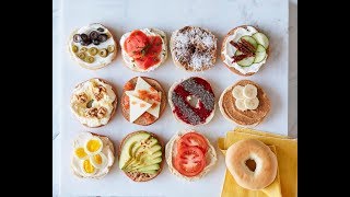 Bagels 8 Ways  Easy Breakfast Recipes  Weelicious [upl. by Alon64]