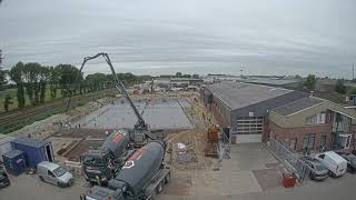 Timelapse betonstorten keldervloer nieuwbouw G van Beek en Zn [upl. by Akamaozu]