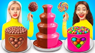 Chocolate Fountain Fondue Challenge  Candy amp Chocolate Food Battle by RATATA [upl. by Rratsal]