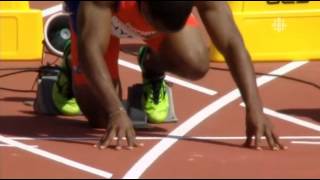 Andre De Grasse wins 100m semifinals at Pan American Games Toronto CAN 2015 [upl. by Armahs725]