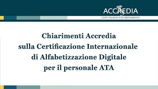 Chiarimenti sulla Certificazione Internazionale di Alfabetizzazione Digitale per il personale ATA [upl. by Assillem172]