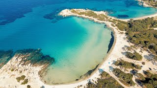 Chalkidiki  Greece  4K Drone Footage  Beautiful Beaches in Sithonia amp Kassandra [upl. by Adnohsal682]