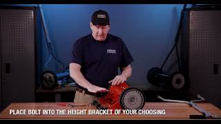 Reel Mower Height Adjustment With A Roller Bracket [upl. by Olumor296]