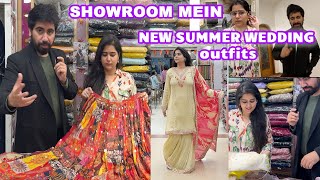 SHOWROOM MEIN NEW SUMMER WEDDING COLLECTION LEHENGA amp DRESSES  NISHI ATHWANI [upl. by Conrade689]