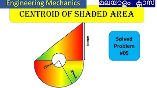 Problems on Centroid മലയാളംProblem 5Centroid and Centre of GravityEngineering Mechanics [upl. by Sral556]