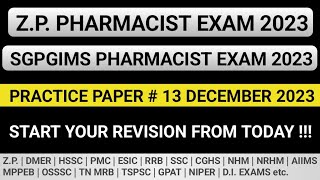 ZP PHARMACIST EXAM PREPARATION  AIIMS PHARMACIST EXAM PREPARATION [upl. by Massey851]