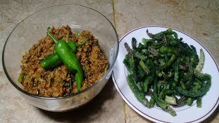 Chong and Qeema Recipe How to Cook Chong Vegetable Caralluma fimbriata [upl. by Porush973]