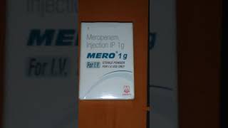 MERO1g For IV  Meropenem Injection IP 1g  STERILE POWDER FOR IV USE ONLY BY ARISTO Pharma Ltd [upl. by Ydoow]