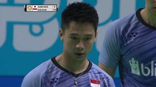 Dubai World Superseries Finals 2017  Badminton SF1 M2MD  KamSon vs GidSuk [upl. by Ricarda]