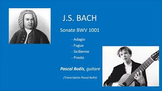 Sonate BWV 1001 JS BACH Pascal Boëls Guitare [upl. by Nakashima]