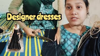 designer dresses stitching 🥰 ll lovely dress design ll prabhamahilanevlog [upl. by Nesnej]