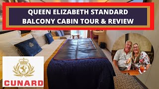 Cunard Queen Elizabeth Cruise Ship Standard Balcony Cabin 8162 Review and Tour [upl. by Noraha]