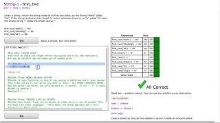 Codingbat  firsttwo Python [upl. by Adnotal513]