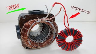 i turn fridge compressor coil into 220v 7000W electric generator with PVC wire magnetfreeenergy [upl. by Tita]