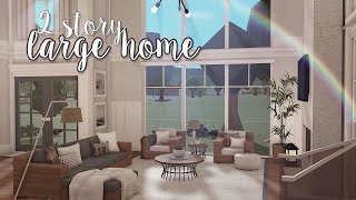 2 story large family home full tour  interior ୨୧  bloxburg speedbuild  luminto [upl. by Clio]