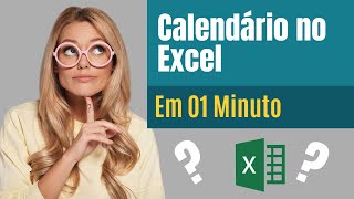 como criar um calendário no Excel em 1 minuto [upl. by Sorce906]