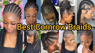 Elegant Cornrow Braids Hairstyles for Black Women  Ponytail Cornrow Braid Ghana Weaving Hairstyles [upl. by Dekeles]