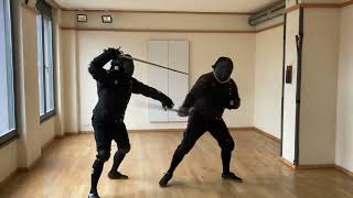 Sidesword vs Backsword Sparring [upl. by Anaehr]