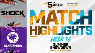 sanfranciscoshock vs LAGladiators  Summer Showdown Qualifiers Highlights  Week 16 Day 2 [upl. by Ennayr231]