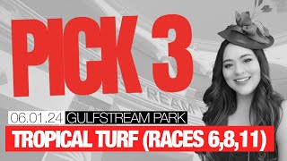 Gulfstream Park Tropical Turf Pick 3  June 1 2024 [upl. by Gerc]